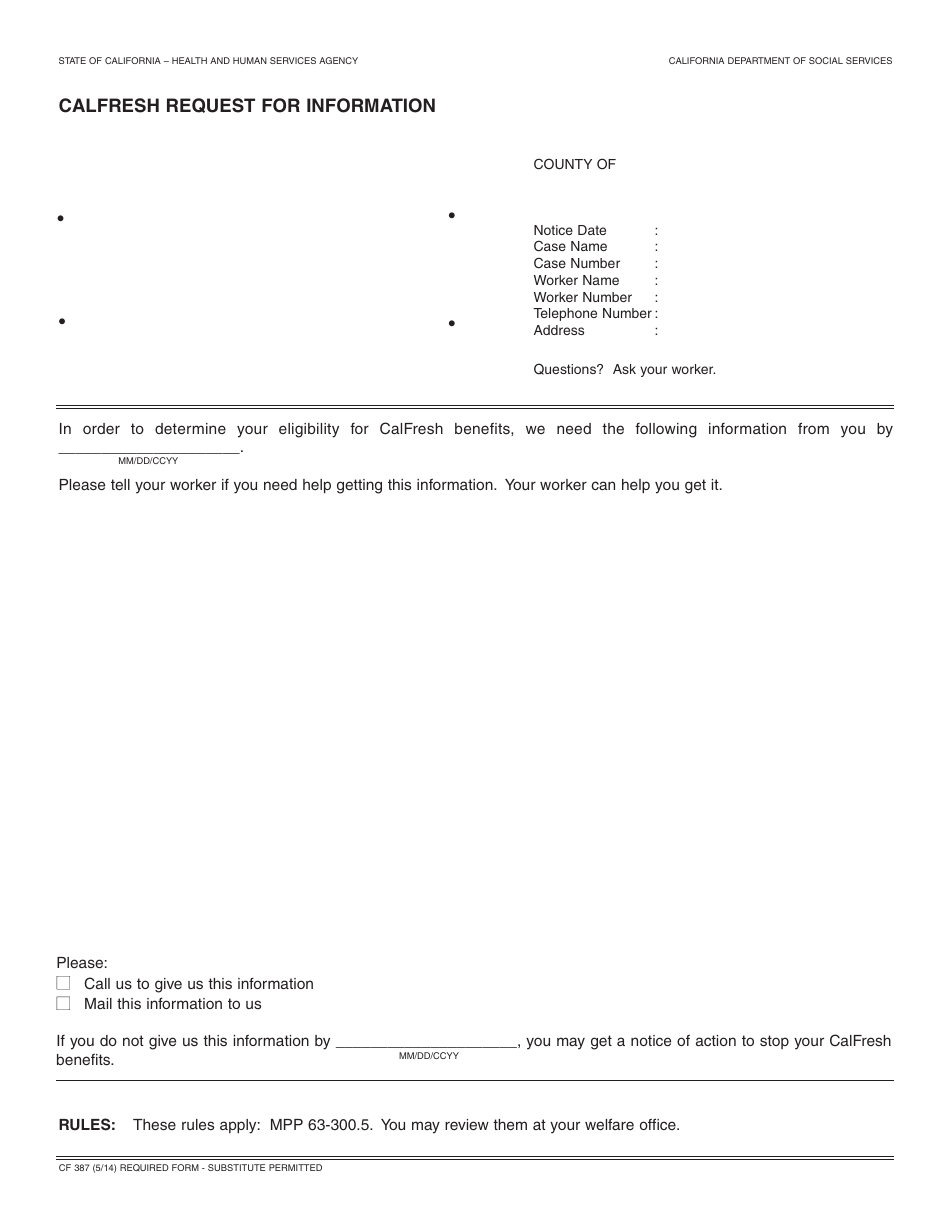 Cf 887 Form.pdf Form CF387 - Fill Out, Sign Online and Download Fillable PDF ...