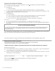 Form CF478 Disqualification Consent Agreement (CalFresh Program) - California, Page 2