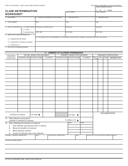 Form CF842  Printable Pdf