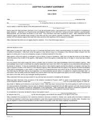 Document preview: Form AD907 Adoptive Placement Agreement - California