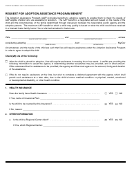Document preview: Form AAP1 Request for Adoption Assistance Program Benefit - California
