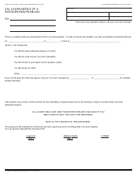 Document preview: Form CL3 Cal-Learn Notice of a Participation Problem - California