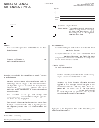 Document preview: Form DFA377.1A Notice of Denial or Pending Status - California