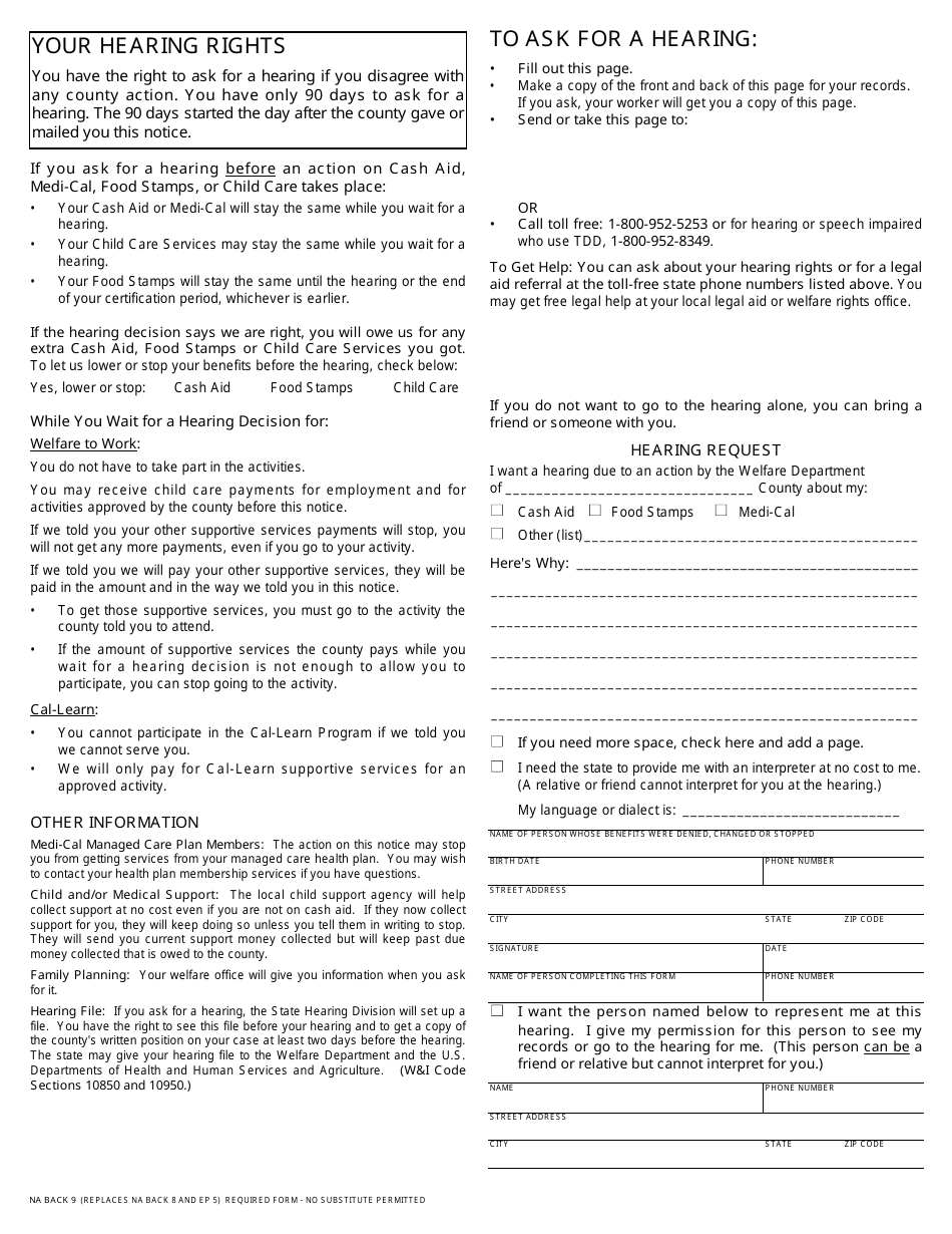 Form DFA377.1A Notice of Denial or Pending Status - California, Page 2