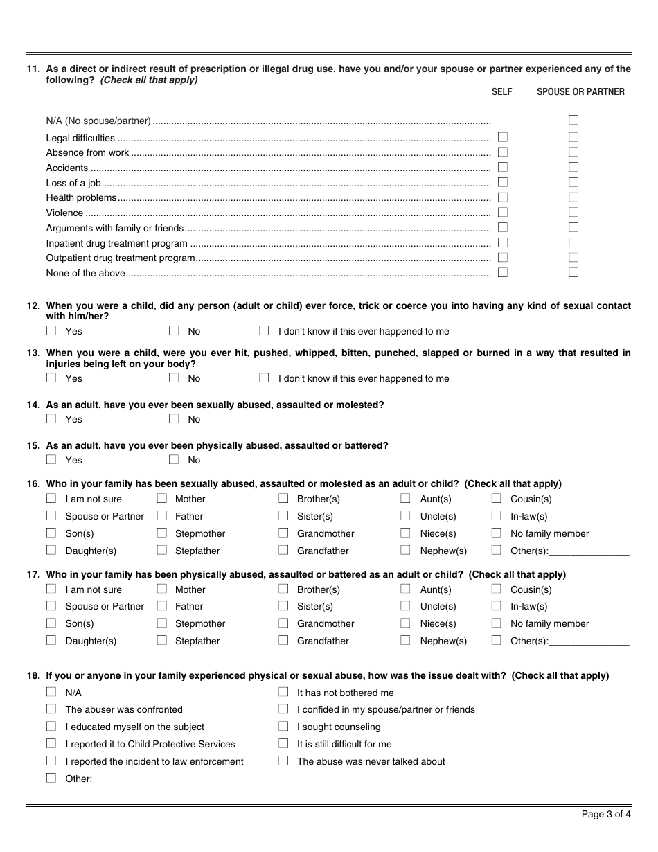 Form AD918 Family Assessment Questionnaire Ii - California, Page 3