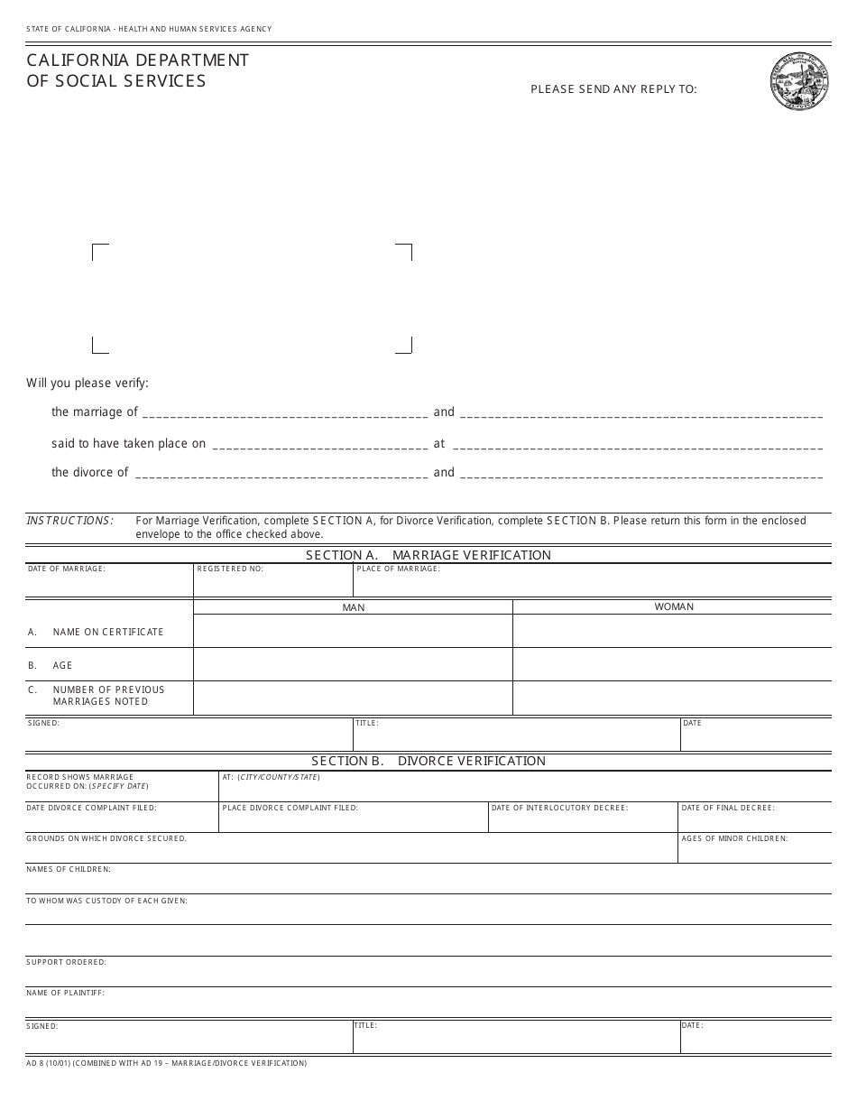 form ad8 download fillable pdf or fill online marriagedivorce