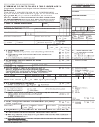 Document preview: Form CW8A Statement of Facts to Add a Child Under Age 16 - California
