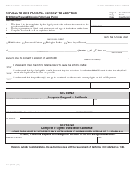 Document preview: Form AD20 Refusal to Give Parental Consent to Adoption - California