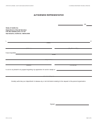 Document preview: Form DPA19 Authorized Representative - California