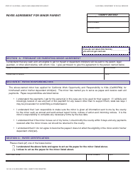 Document preview: Form CW25A Payee Agreement for Minor Parent - California