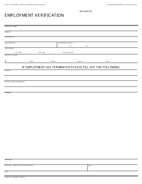 Form AD29  Printable Pdf
