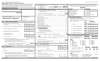 Form AD42R Agency Adoption Program - Individual Case Report - California
