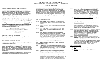 Form AD42R Agency Adoption Program - Individual Case Report - California, Page 3