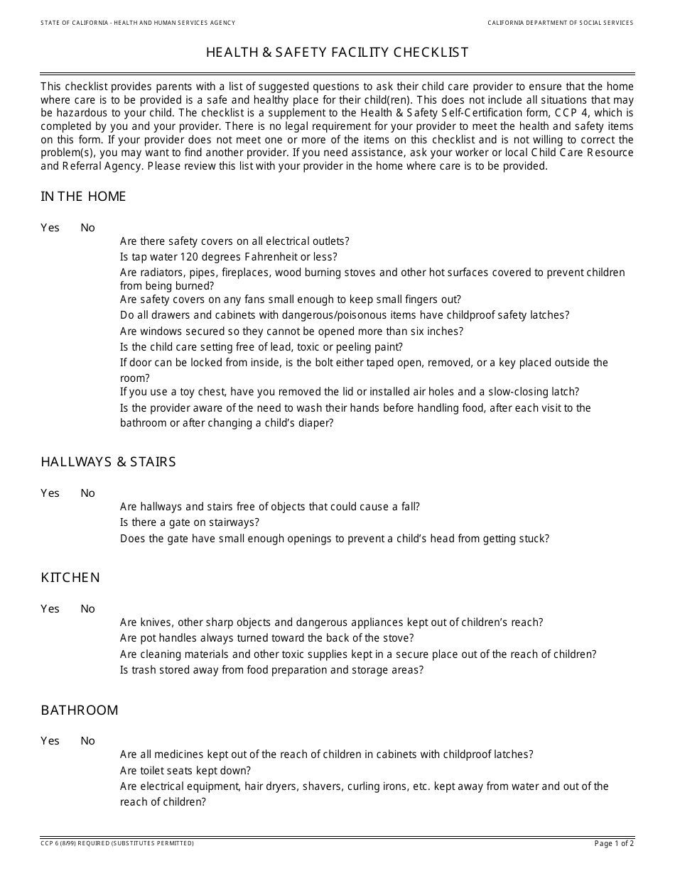 Form CCP6 - Fill Out, Sign Online and Download Fillable PDF, California ...