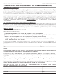 Document preview: Form CCP7 Calworks Child Care Request Form and Reimbursement Rules - California