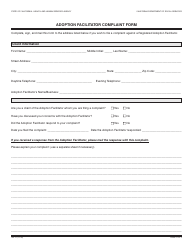 Form AD72 Adoption Facilitator Complaint Form - California