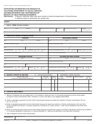 Document preview: Form AD90 Supporting Information for Issuance of California Department of Social Services Acknowledgement and Confirmation of Receipt of Child Freeing Documents - California