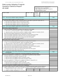 Document preview: Form AD202B Intercountry Adoption Program Quarterly Statistical Report - California