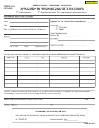 Form M-100A Application to Purchase Cigarette Tax Stamps - Hawaii