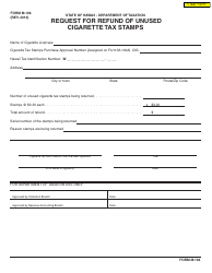 Form M-106 Request for Refund of Unused Cigarette Tax Stamps - Hawaii