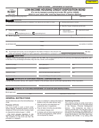 Document preview: Form N-587 Low-Income Housing Credit Disposition Bond - Hawaii