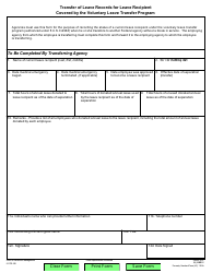 Document preview: OPM Form 630-C Transfer of Leave Records for Leave Recipient Covered by the Voluntary Transfer Leave Program