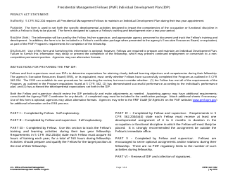 Document preview: OPM Form 1302 Presidential Management Fellows (Pmf) Individual Development Plan (Idp)