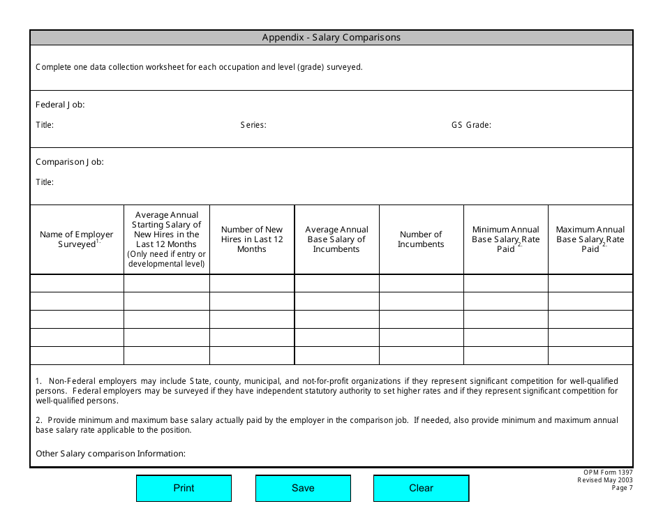 OPM Form 1397 Special Salary Rate Request Form, Page 10