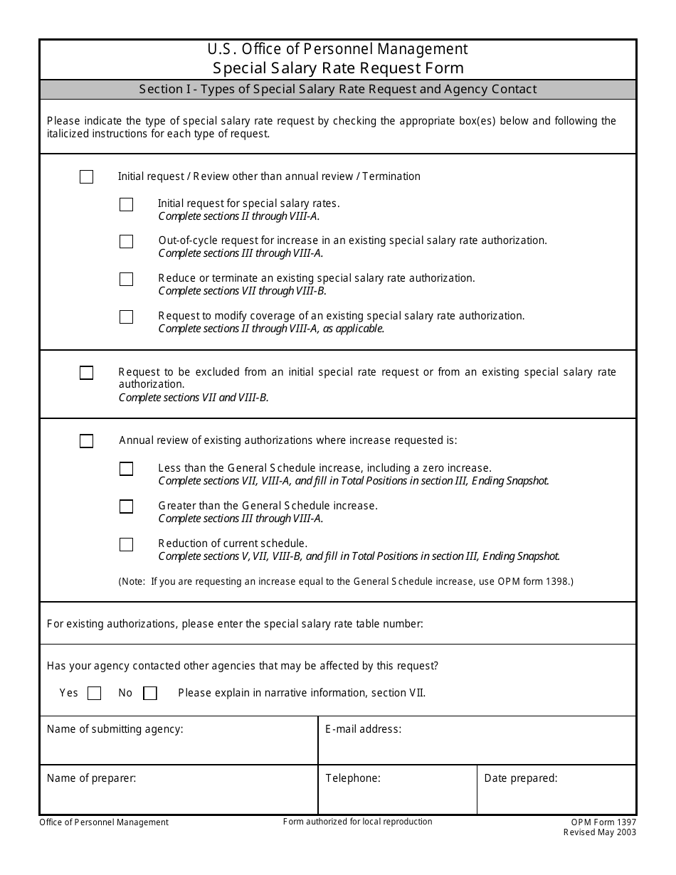 OPM Form 1397 Special Salary Rate Request Form, Page 4