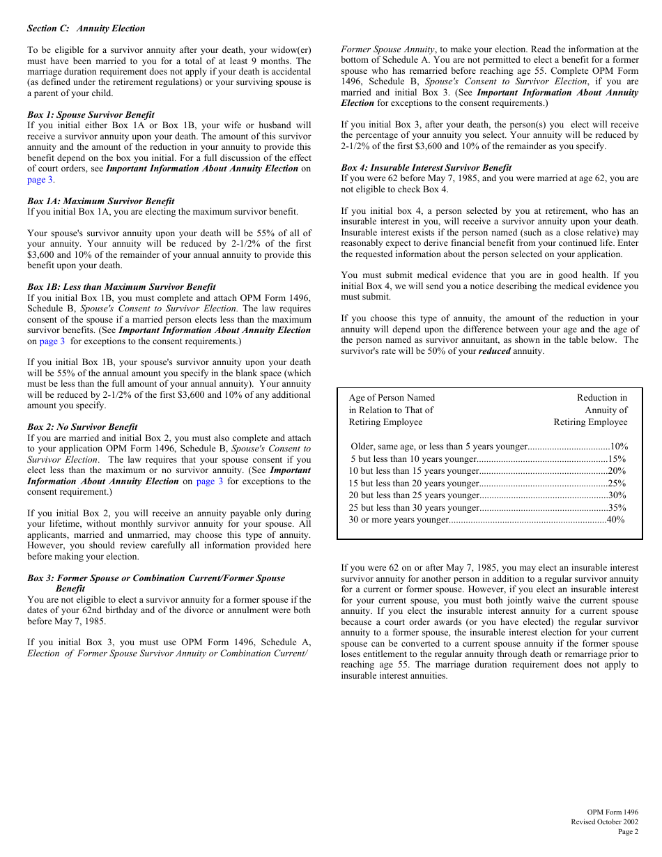 Opm Form 1496 Fill Out Sign Online And Download Fillable Pdf Templateroller 4339