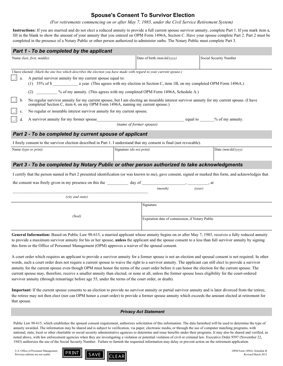 OPM Form 1496A Application for Deferred Retirement (Separations Before October 1, 1956), Page 15