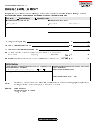 Form MI-706 &quot;Michigan Estate Tax Return&quot; - Michigan