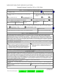 Document preview: OPM Form 1519 Survivor's Military Service Election