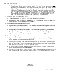 OPM Form 1519 Survivor&#039;s Military Service Election, Page 3
