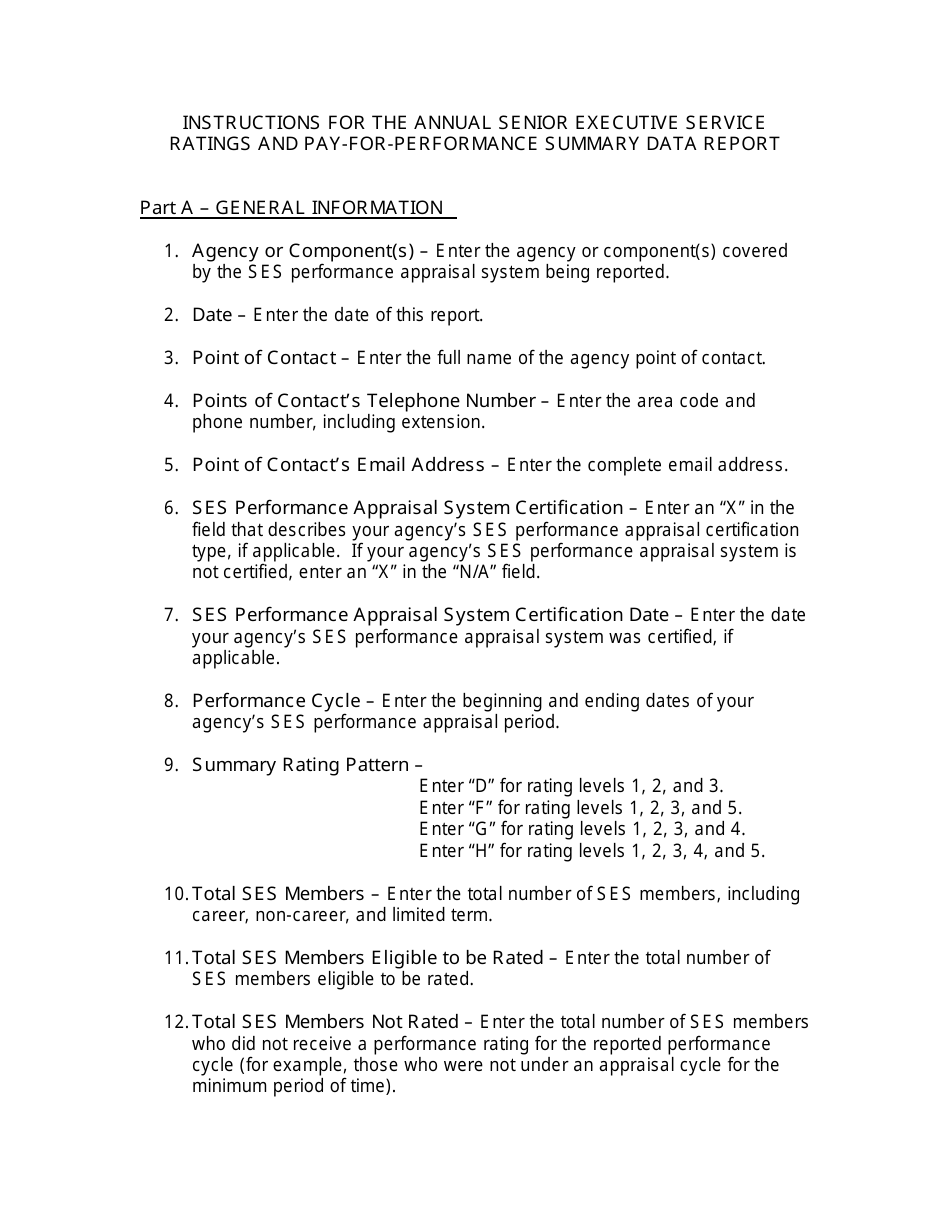 OPM Form 1558 Annual Senior Executive Service Ratings and Pay-For-Performance Summary Data Report, Page 3