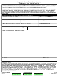 Document preview: OPM Form 1638 Request to Donate Annual Leave Under the Emergency Leave Transfer Program