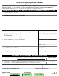 Document preview: OPM Form 1639 Transfer of Donated Annual Leave to/From the Emergency Leave Transfer Program