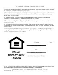 Document preview: VA Form 26-8812 VA Equal Opportunity Lender Certification