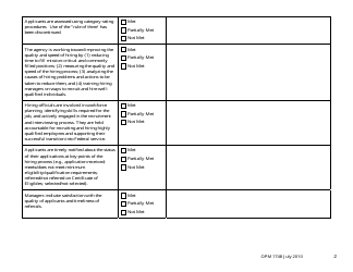 OPM Form 1748 Hiring Reform Evaluation Report Template, Page 2