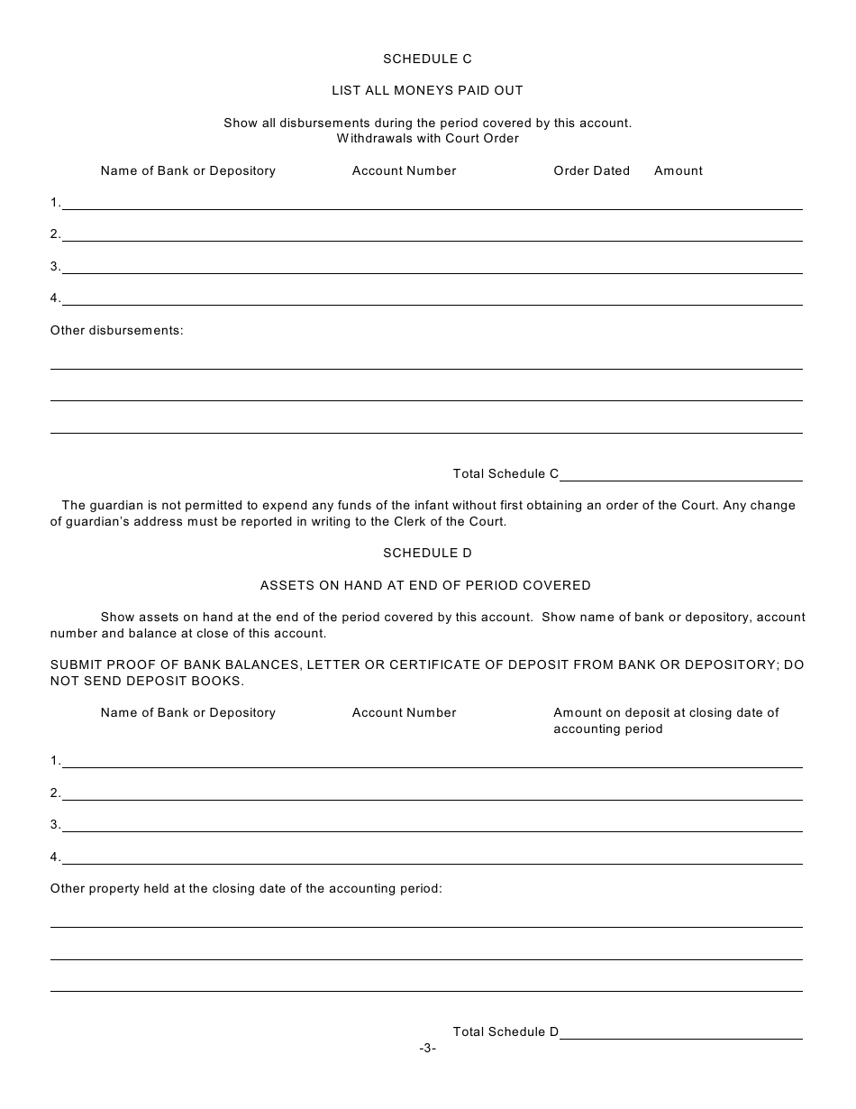 Form G-7A Annual Account of Non-bonded Guardian - New York, Page 3