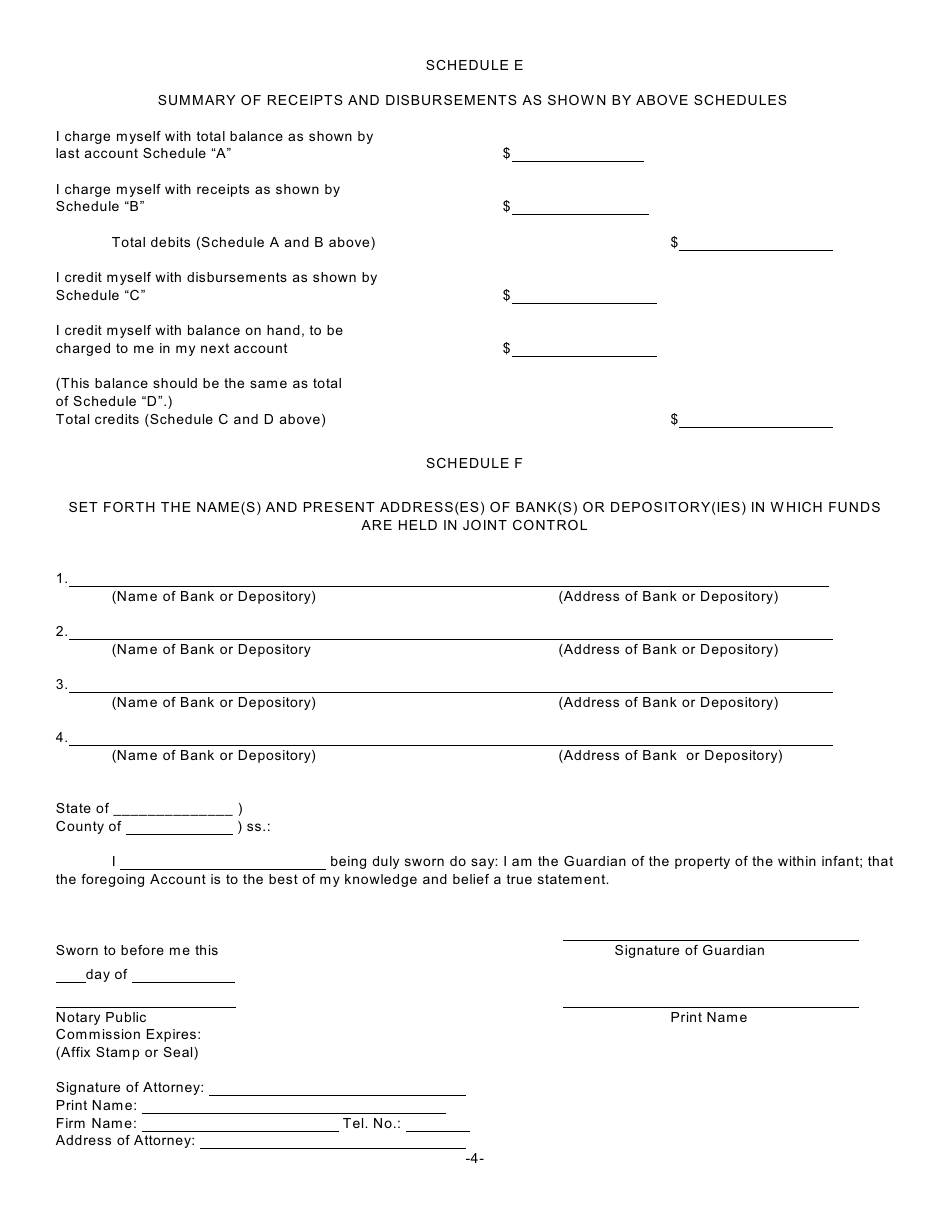 Form G-7A Annual Account of Non-bonded Guardian - New York, Page 4