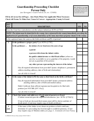 Form G-CHKLST Guardianship Proceeding Checklist Person Only - New York
