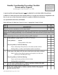 Document preview: Standby Guardianship Proceeding Checklist Person and/or Property - New York