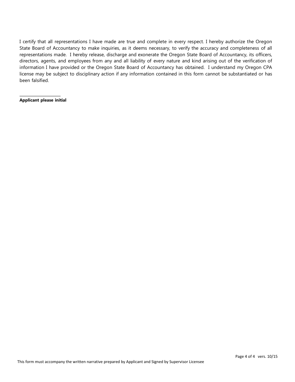 Attest Experience Worksheet - Oregon, Page 4