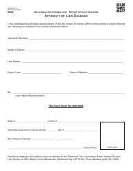 Document preview: OTC Form 797-C Affidavit of Lien Release - Oklahoma