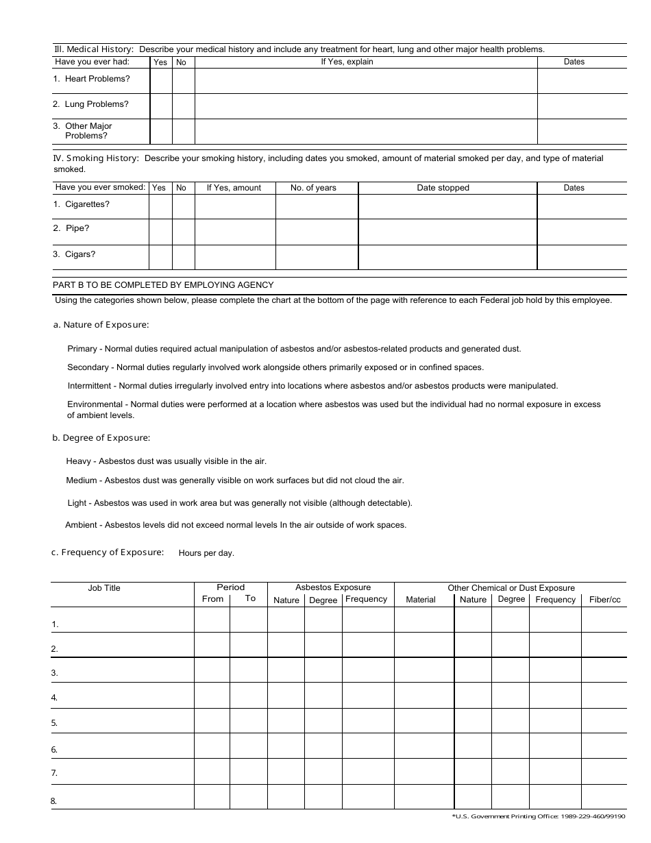 Form CA-35A Evidence Required in Support of a Claim for Occupational Disease, Page 8