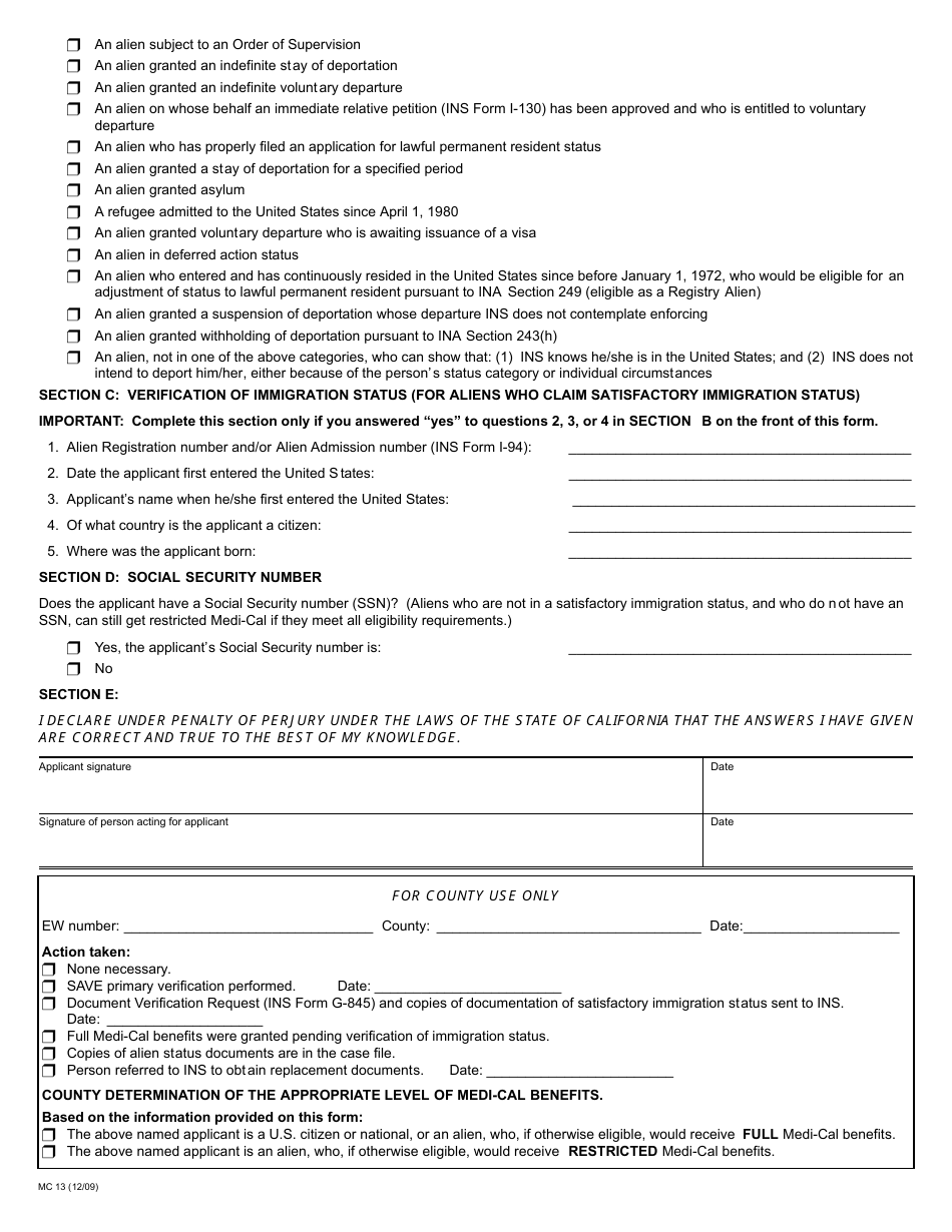 Form MC13 - Fill Out, Sign Online and Download Fillable PDF, California ...