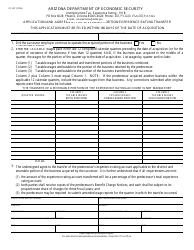Form UC-247 &quot;Application and Agreement for Severable Portion Experience Rating Transfer&quot; - Arizona, Page 2