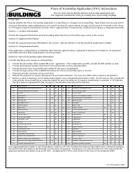 Document preview: Instructions for Form PA1 Place of Assembly - New York City