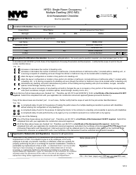Document preview: Form HPD3 Single Room Occupancy Multiple Dwelling (Sro Md) Anti-harassment Checklist - New York City